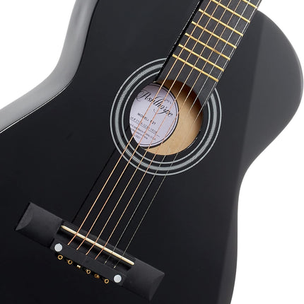 Ashthorpe 30-inch Beginner Acoustic Guitar Package (Black), Basic Starter Kit w/Gig Bag, Strings, Strap, Tuner, Picks