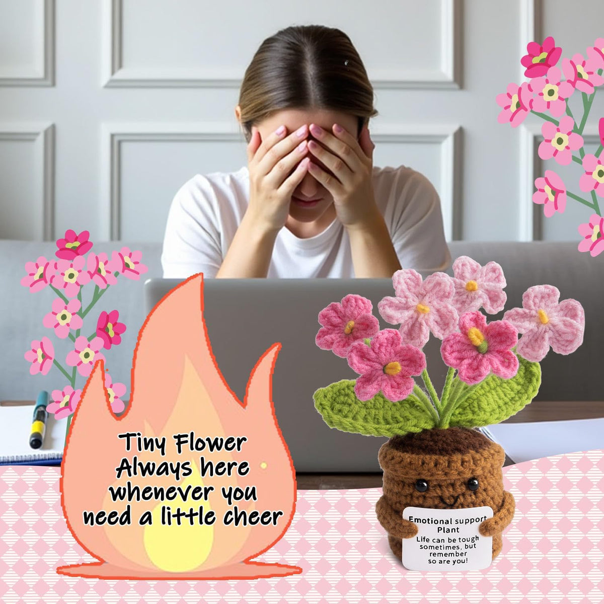 Positive Flower Crochet Decor - Life Is Tough But So Are You - photo 5