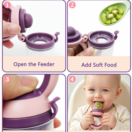 Baby Solids/Frozen Fruit Feeder Pacifier, Infant Teether Toy 4M+, BPA-Free Silicone Pouch & Nipple - photo 5