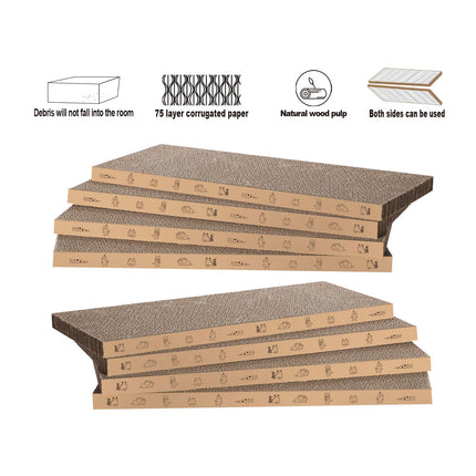8 Packs in 1 Cat Scratch Pad, Cat Scratcher Cardboard,Reversible,Durable Recyclable Cardboard, Suitable for Cats to Rest, Grind Claws and Play
