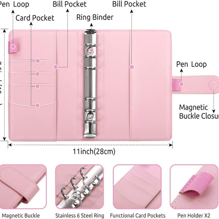 Budget Binder, Money Saving Binder with Zipper Envelopes, Cash Envelopes and Expense Budget Sheets for Budgeting