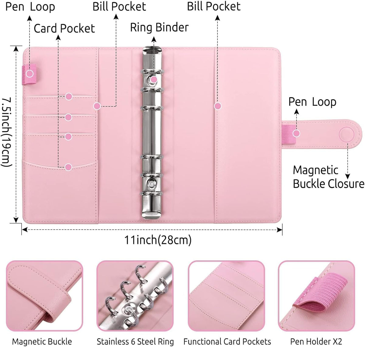Budget Binder, Money Saving Binder with Zipper Envelopes, Cash Envelopes and Expense Budget Sheets for - photo 4