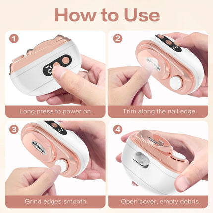 Electric Nail Clipper, Upgraded 3 in 1 Rechargeable Automatic Nail Trimmer