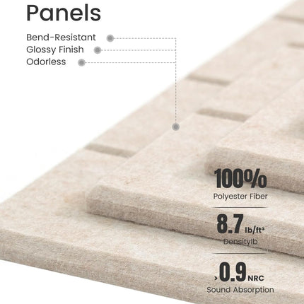Fluxynara Felt Bulletin Board Tiles -28"x18" with 40 Adhesive Tabs, Cork Board Alternative for Office Decor, Push Pin Board Wall Organizer 6-Pack (Oatmeal)