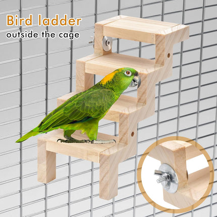 Parrot Swing & Perch Toys for Bird Cages - Hanging Hammock, Climbing Ladder, Standing Perch | Fits Budgerigars, Conures, Cockatiels, Lovebirds, Canaries & Small to Medium Birds