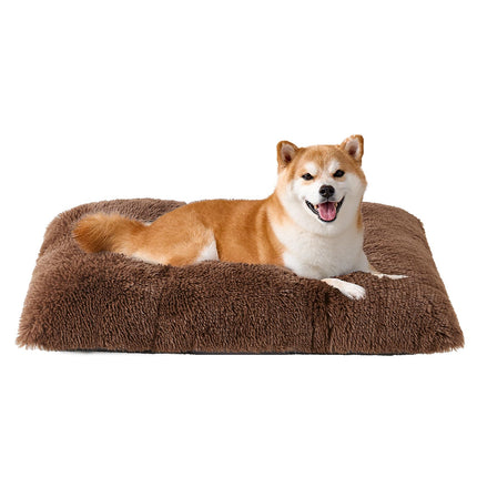 Cama esponjosa para jaula de perro, almohada afelpada extra grande para perro, gris