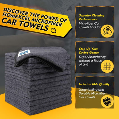 Microfiber Cleaning Cloth 12 Pack, 12.5 x 12.5 Inch, Grey - photo 2