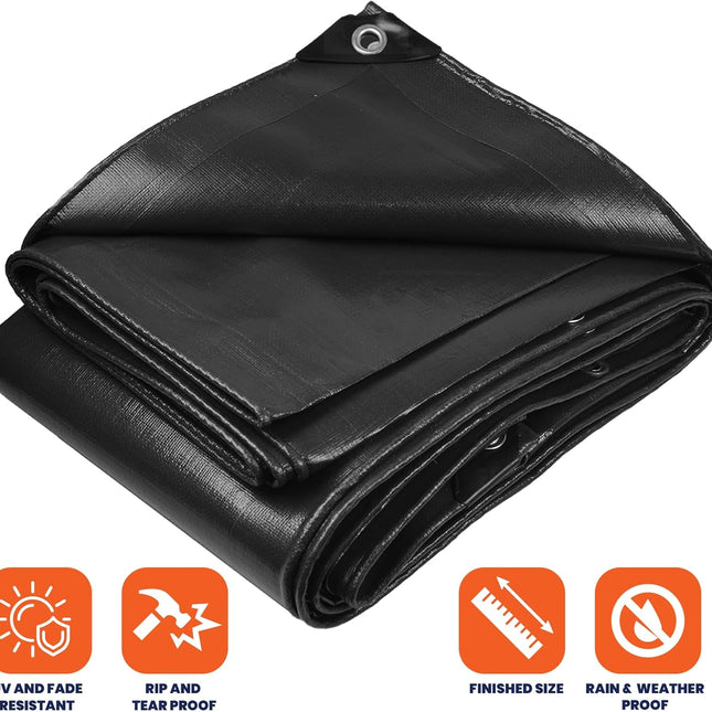 Extra Heavy Duty 14 Mil Tarp Cover, Waterproof