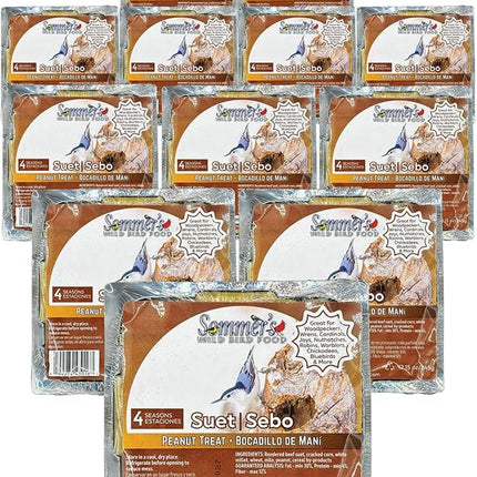 Peanut Wild Bird Suet Cakes – 12 Pack, 12.15 oz Each, High Protein & High Fat Suet for Suet Feeders