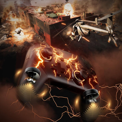 Switch Controllers Compatible with Switch/Lite/OLED/PC Windows, 1000mAh Programmable RGB Lightning LED, Wireless Pro Controller with One Key Pairing/Wake Up/Turbo/Vibration