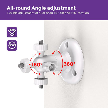 2 Pack Ring Camera Mount – No-Drill Indoor/Outdoor Wall Mount Compatible with Ring Stick Up Cam Plus/Pro, Ring Indoor Cam, Ring Outdoor Cam Plus – 360° Adjustable, Strong VHB Adhesive & Screw Option