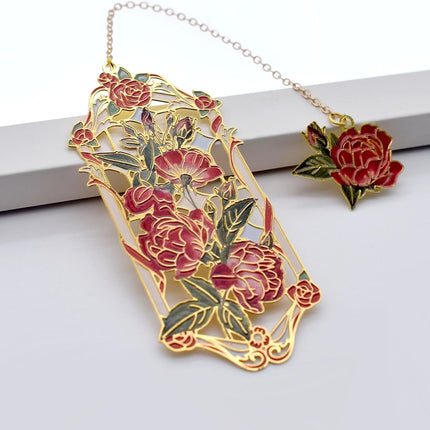 BLBMH Rose Bookmarks for Women Mother's Day Gifts Teacher Appreciation Gifts Birthday Christmas Unique Gifts Cute Pretty Metal Book Marks for Grils Mom Readers Book Lovers - Red