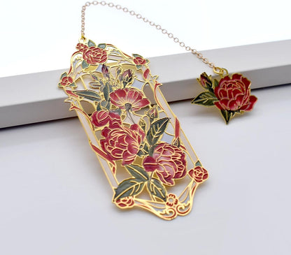 Red Rose Metal Bookmark Gift for Readers - photo 2