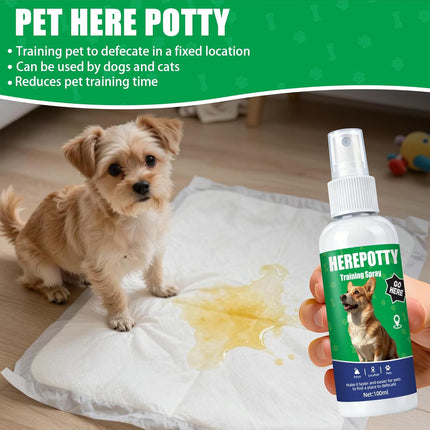 Dog Potty Training Spray for Dogs & Puppies, No-Go Spray & Here Potty Training Spray, Puppy Potty Training Aid for Housebreaking, Safe Gentle Formula, Natural Indoor & Outdoor Use, 3.4Floz 2Pcs