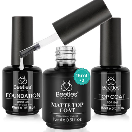 Set de 2 Pcs 15ml Top Coat y Base Coat en Gel Sin Limpieza