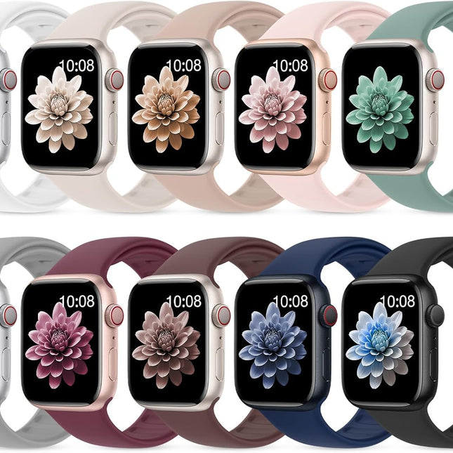Apple Watch Silicone Bands 10 Pack 38mm-49mm Sport Women
