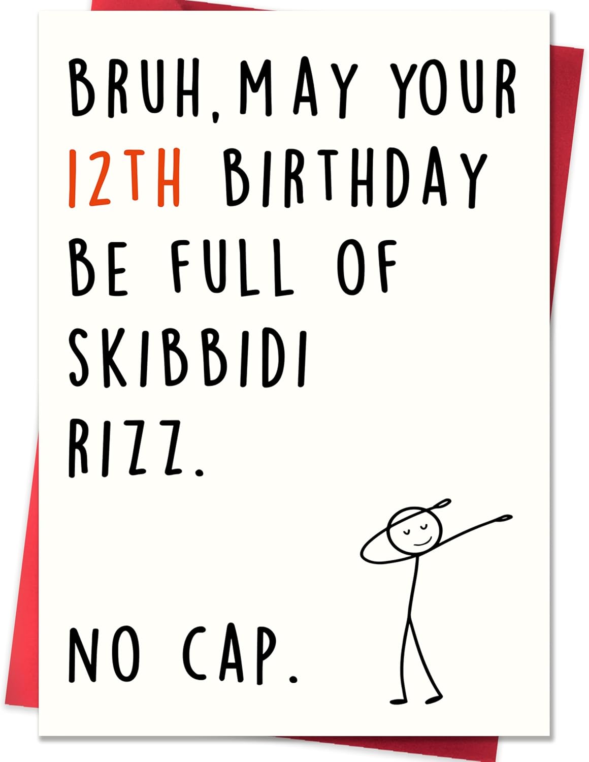 12th Birthday Card with Funny Teen Slang Design