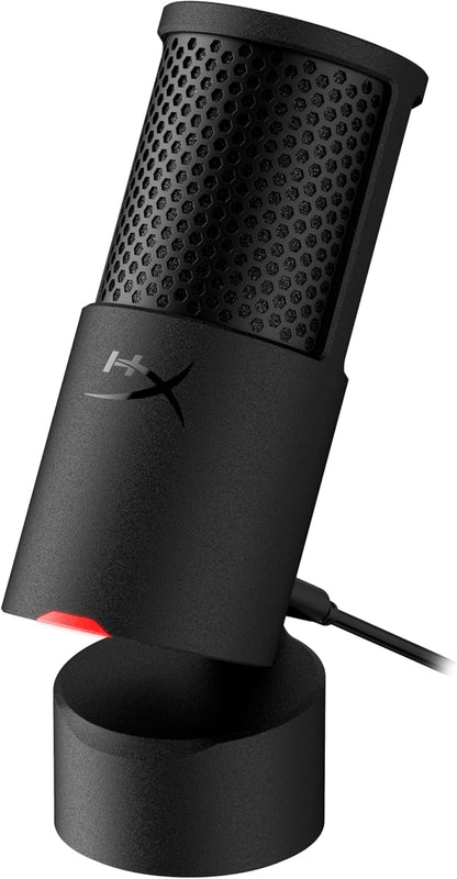 Gaming USB Condenser Mic for PC, USB-C to USB-A, Built-in Pop Filter, Internal Shock Mount, Plug and Play, 24-bit 