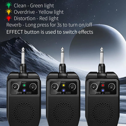 JOYO Mini Amp 5W Portable Electric Practice Amp Bluetooth Rechargeable Guitar Amplifier Built-in 4 Effects Clean Distortion Overdrive Reverb, Black (JA-05G)