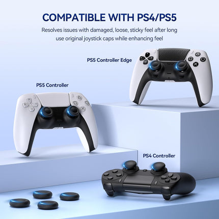 NEWDERY Joystick Replacement Grip Caps for PS4/PS5 Controller, PS5/PS4 Thumb Grips Caps, Anti-Stickiness, Anti-Slip, Anti-Scratch, Anti-Fingerprint, PS4/PS5 Joystick Caps Replacement Parts-(10pcs)