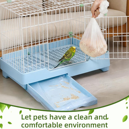 100 Pcs Disposable Bird Cage Liners 34"x22" Clear Plastic Parakeet Liner Bags, Universal Birdcage Liner Bags for Parakeets, Parrots, Finches, Canaries, Cockatiels, Bird Cage Accessories