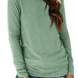 Women's Long Sleeve Crewneck Shirts Casual Basic Tops