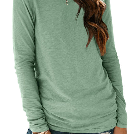 Women's Long Sleeve Crewneck Shirts Casual Basic Tops
