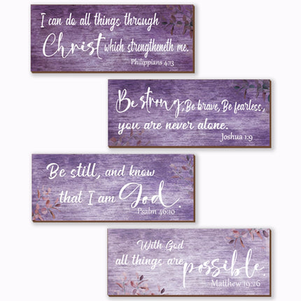 4 Pieces Bible Verses Wall Decor Rustic Wooden Christian Signs Farmhouse Religious Decor for Home Prayer - photo 16