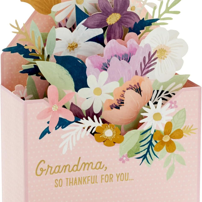 Mother's Day Pop Up Card (Floral Envelope) for Grandma