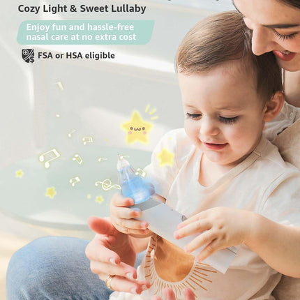 GROWNSY Nasal Aspirator for Baby, Electric Baby Nose Sucker with Larger Suction Chamber and More Powerful Suction, Automatic Nose Cleaner with Music and Light Soothing Function