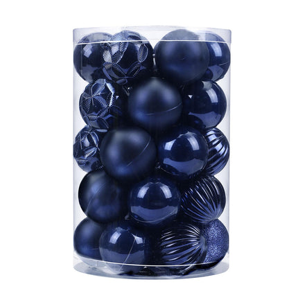 2.36''/60mm 34ct Christmas Ball Large Ornaments Party Decorations Shatterproof Festival Pendant Hangings for Xmas Tree Decor (60mm, Dark Blue)