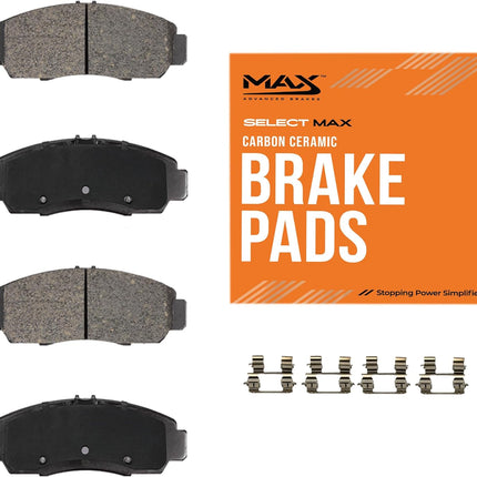 Max Advanced Brakes - SelectMAX Rear Brake Pads for 2019-2023 Toyota RAV4; 2018-2023 Camry, Carbon Ceramic Rear Brake Pads, Hardware Included, Everyday Driving, Low Dust, Quiet