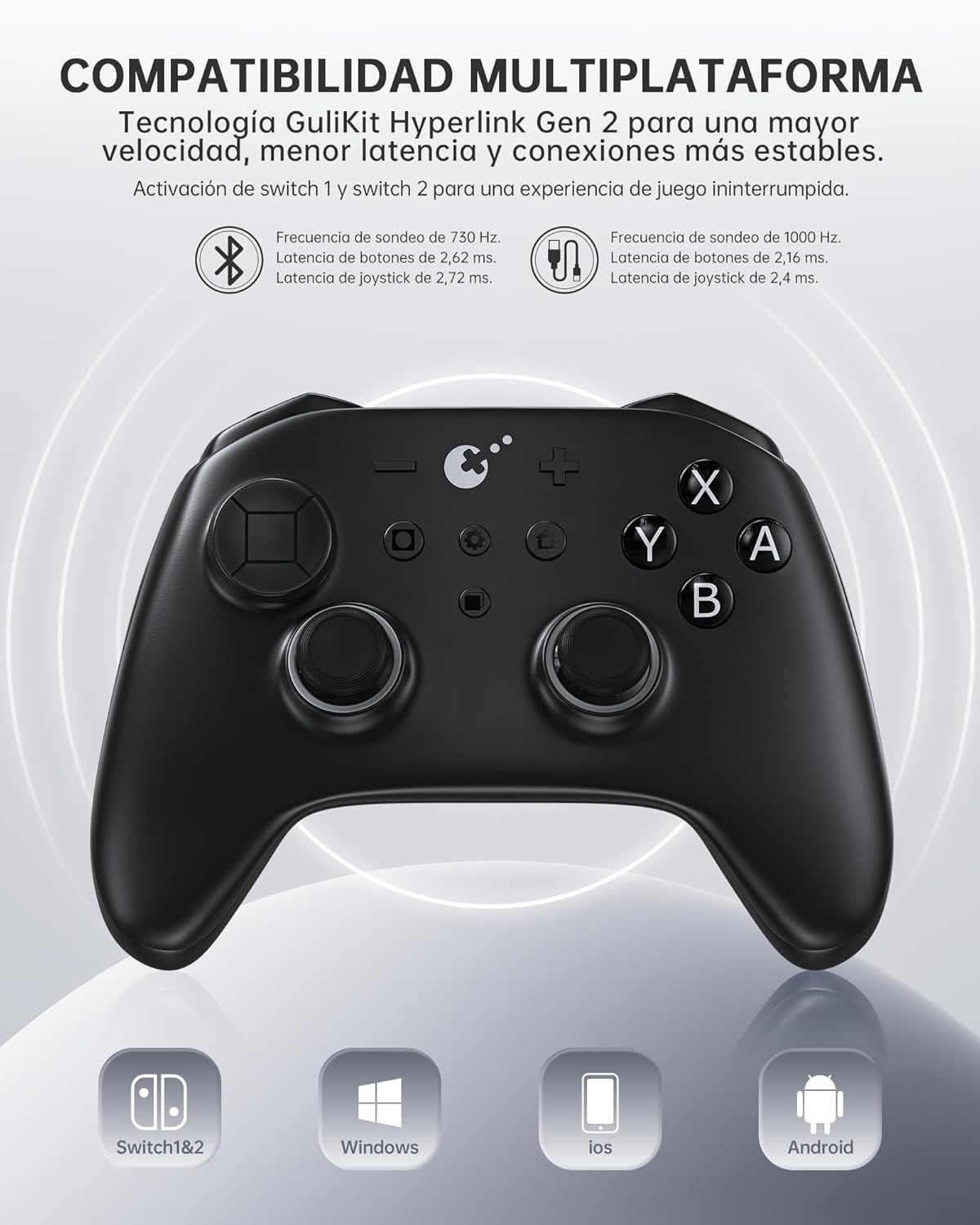 Wireless Controller for PC, Android, iOS, Switch 1/2, 720° Adjustable TMR Joystick, with 950mAh - photo 2