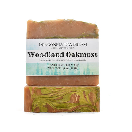 Woodland Oakmoss Soap Bar for Men (1 Pack) | Handmade Soap | Earthy, Woody Scent with Amber, Musk, Vetiver & Vanilla | Gentle, Natural Ingredients | Ultimate Outdoorsman Collection, 4oz Bar