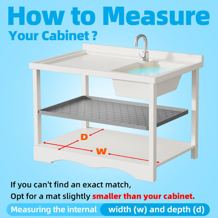 Waterproof Under Sink Mat 34" x 22", Silicone Mat, Dark Gray