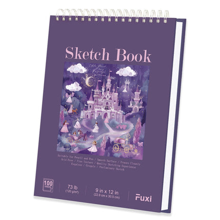 9" x 12" Sketch Book_Top Spiral Bound Sketchbook_100Sheets 68lb/100gsm