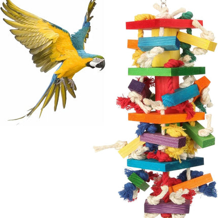 Extra Large Bird Parrot Toys for Macaws, African Greys, Amazons – Durable Parrot Chew Toy for Large Birds