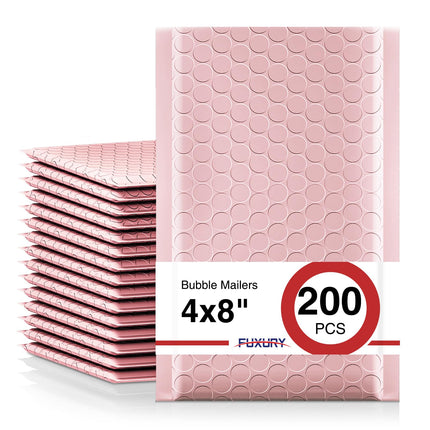 Black Bubble Mailers 4x8" 200 Pack Waterproof Padded Envelopes