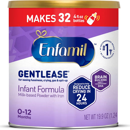 Enfamil Gentlease Easy to Digest Baby Formula, Brain Supporting DHA, for easing Fussiness, Gas, Crying and Spit-up, 19.9 Oz Can