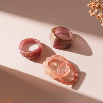 Resin Acrylic Plastic Stackable Rings for Women