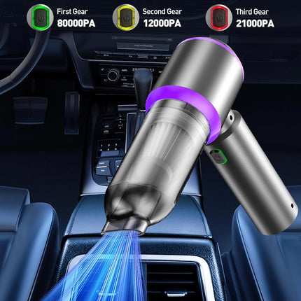 Vacuum/Air Duster 80,000RPM Super Power Mini Car Vacuum Cleaner 4-in-1 air Blower Gun Air Duster & Air Blower & Pump Hand Electric air Duster Handheld dust Blower Blower Cordless (Purple)