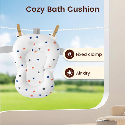 Baby Bathtub,Foldable Baby Bath Tub for Newborn to Toddler (0-18 Months) – Collapsible Infant Tub for Travel with Thermometer, Soft Cushion,Pink