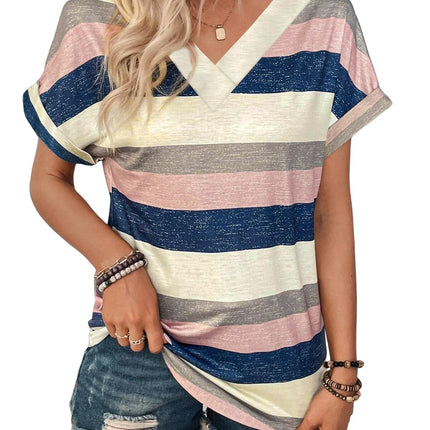 2PCS T Shirts Short Sleeve V Neck Tees Womens Tops Fashion Beach Vacation Clothes 2026 Casual Summer Spring Outfits