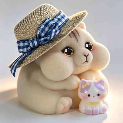 Handmade Taba Squishy Cat Baby Toy - Realistic Silicone Fidget Toy, Ultra-Soft Mochi Sensory Stress Relief, Cute Animal Anxiety Companion (Fat Tabby)