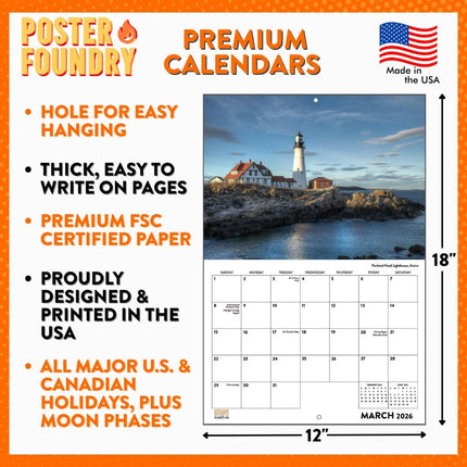 Shih Tzu Puppy Calendar 2026 Shitzu Monthly Wall Calender 12 Month | American Made In The USA