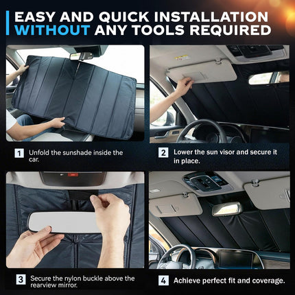 Windshield Sun Shade for Toyota RAV4 2019-2026 Folding Design
