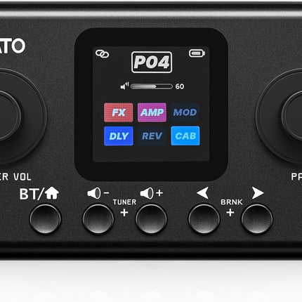 Portable Multi Effects Guitar Pedal with 6 Modules, 60+ Built-In Effects,20 Amp Modeling & Ir Loading, 80 Tone Preset Slots, Otg Usb Audio Interface & Bluetooth for Practice Recording