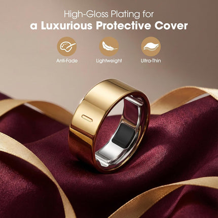 High-Gloss Plated Covers Compatible with Oura Ring Gen 4/Oura Gen 3 Cover, Anti-Scratch Ultra-Thin TPU Ring Protector Case Accessories for Women Men - Not for Oura 4 Ceramic