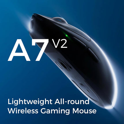 MCHOSE A7 V2 Ultra Wireless Gaming Mouse, 59g Ultra-Lightweight with PAW3950TI Custom Sensor up to 42K DPI, Wired/Wireless Dual 8K Polling Rate, 130 Hour Battery Life & Tri-Mode Connectivity - Black