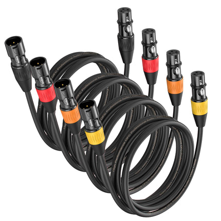 XLR Cables, Microphone Cables 25ft 6 Pack Male to Female 3 Pins